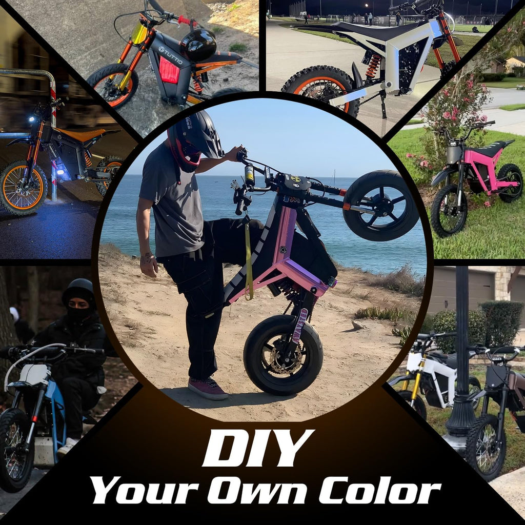Tuttio Soleil01 Electric-Dirt-Bike for Teens Adults, 14'/12' Fat Tire 2000W 37MPH Electric-Motorcycle with 48V 21AH Battery Ebike 200NM Hydraulic Brakes Mountain Off-Road EBike