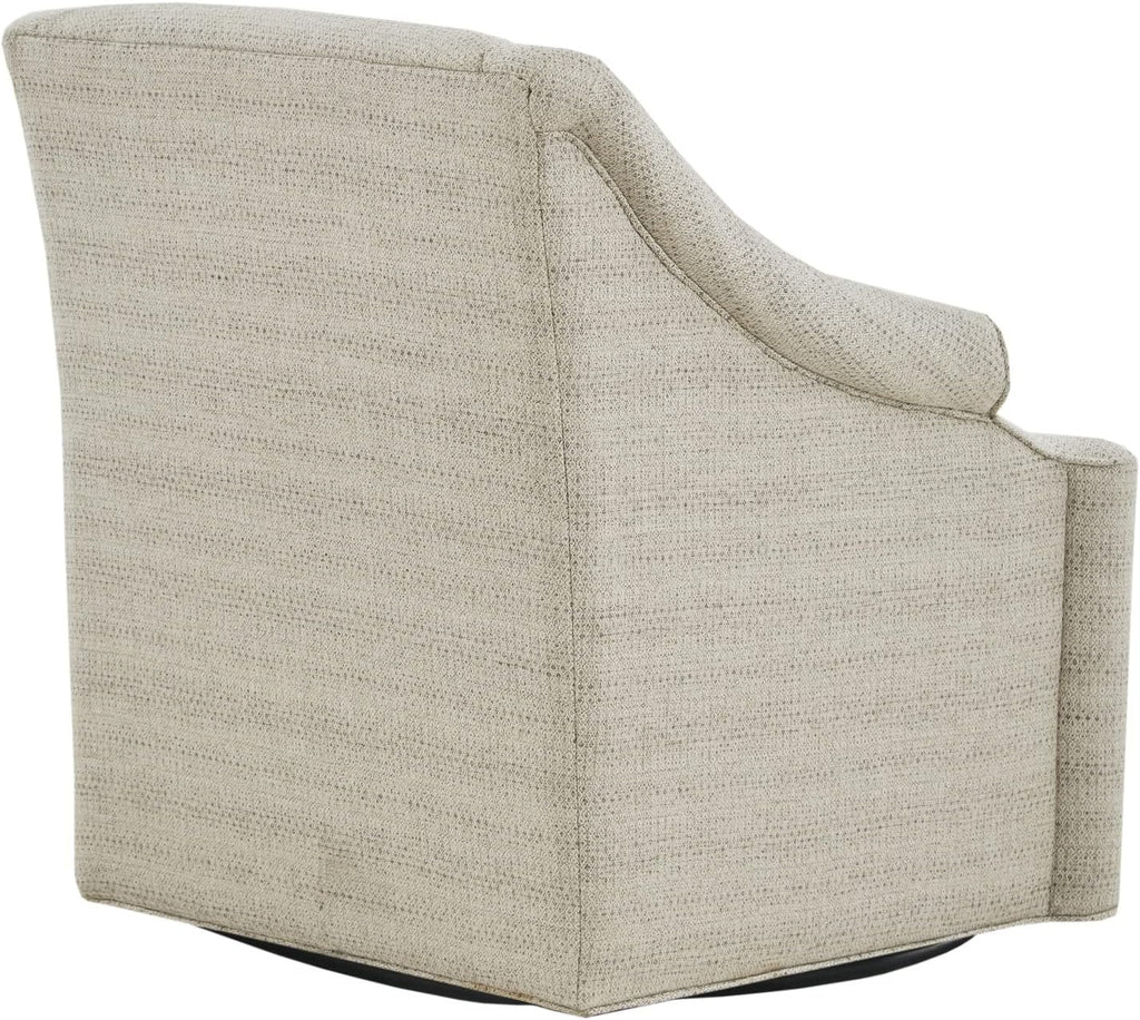 Madison Park Swivel Glider Chair for Living Room, High Back Bedroom Lounge Foam Seat Cushion Upholstered, Nursery Furniture, Metal Base, Fully Assembled, 29.5' W x 30.25' D x 34.5' H, Tan