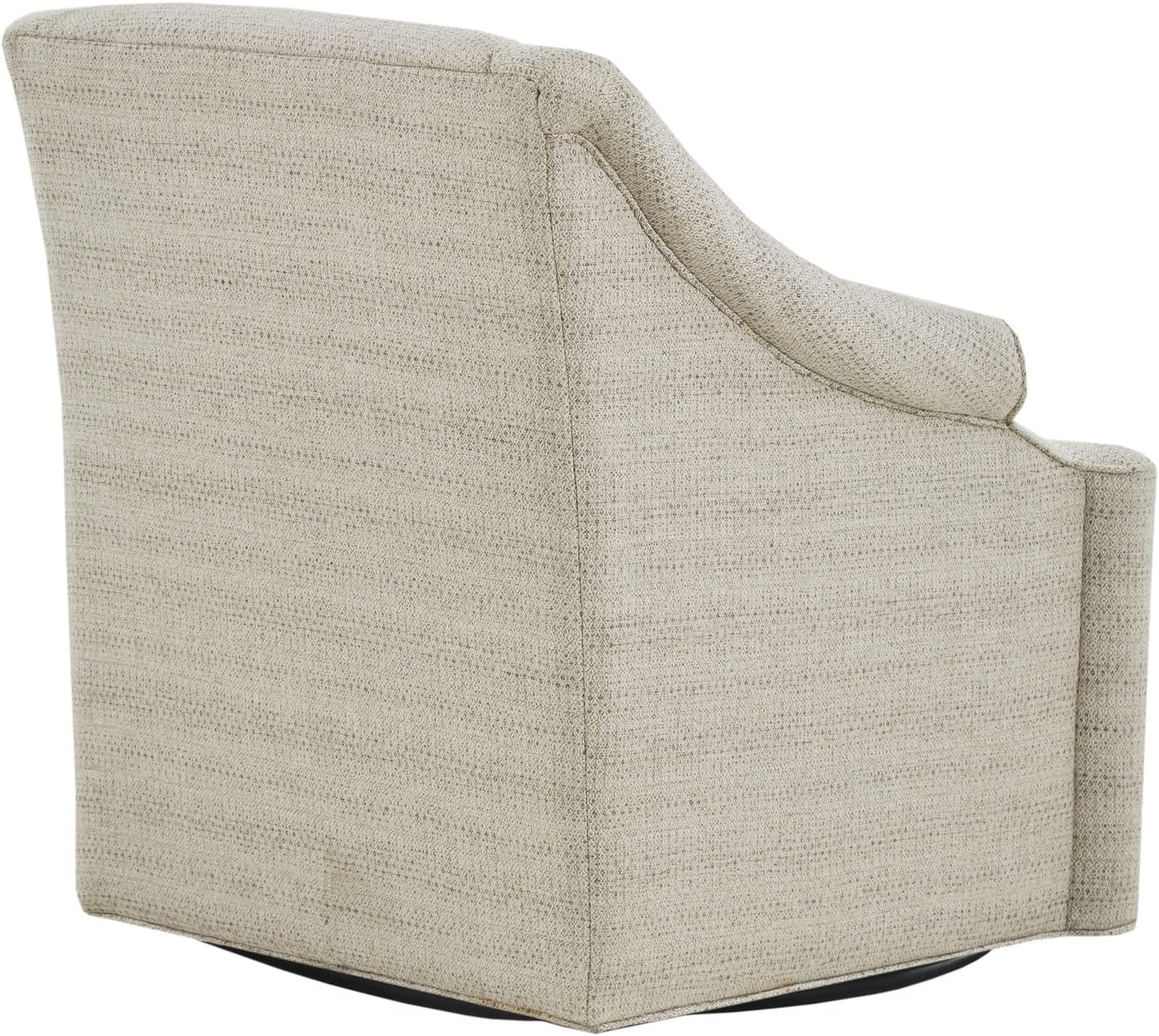 Madison Park Swivel Glider Chair for Living Room, High Back Bedroom Lounge Foam Seat Cushion Upholstered, Nursery Furniture, Metal Base, Fully Assembled, 29.5' W x 30.25' D x 34.5' H, Tan