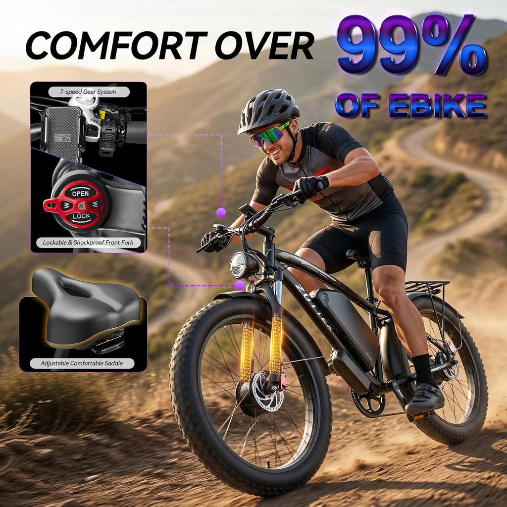 Dual Motor Ebike Peak 9000W 58V Max-Output Electric Bike for Adults 24 Inch Fat Tire 36AH Battery 47MPH 105 Miles Range Hydraulic Brakes Bike for Commuting Travel
