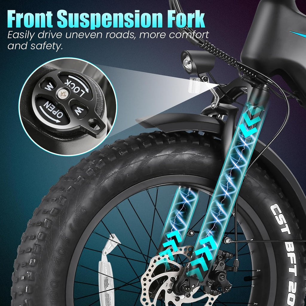 Wooken Electric Bike for Adults, 500W Motor Ebike,20'x4.0' Fat Tire Electric Bike,48V 624WH Removable Lithium-ion Battery,Up to 60 Miles,Step-Thru Electric Mountain Bike,SGS Certified to UL 2849