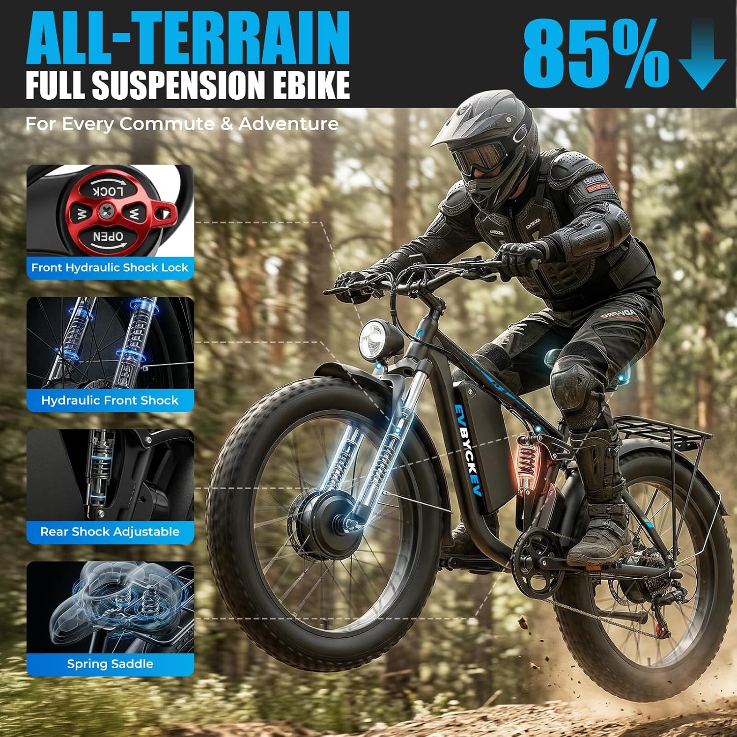 9000W Peak Electric Bike,58V Max-Output Dual Motor Ebike for Adults, 47MPH 1856Wh Fast E Bike,Up to 105Miles 24' x4.0 Fat Tire Full Suspension Mountain E Bicycle for Sand Beach Commuter