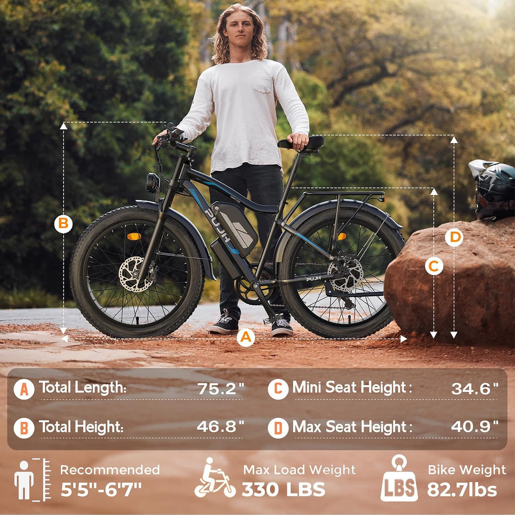 6000W Max 50 MPH up to100 Mile Dual Motor E-Bike for Adults, 60V 1200Wh Long-Lasting Battery with 26' Fat Tire All Terrain Adults with Adventure and Commuting Electric Bike