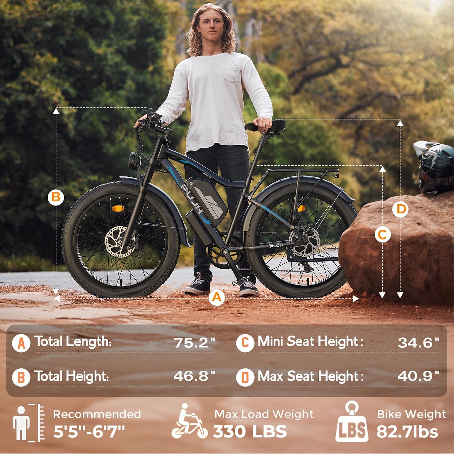 6000W Max 50 MPH up to100 Mile Dual Motor E-Bike for Adults, 60V 1200Wh Long-Lasting Battery with 26' Fat Tire All Terrain Adults with Adventure and Commuting Electric Bike
