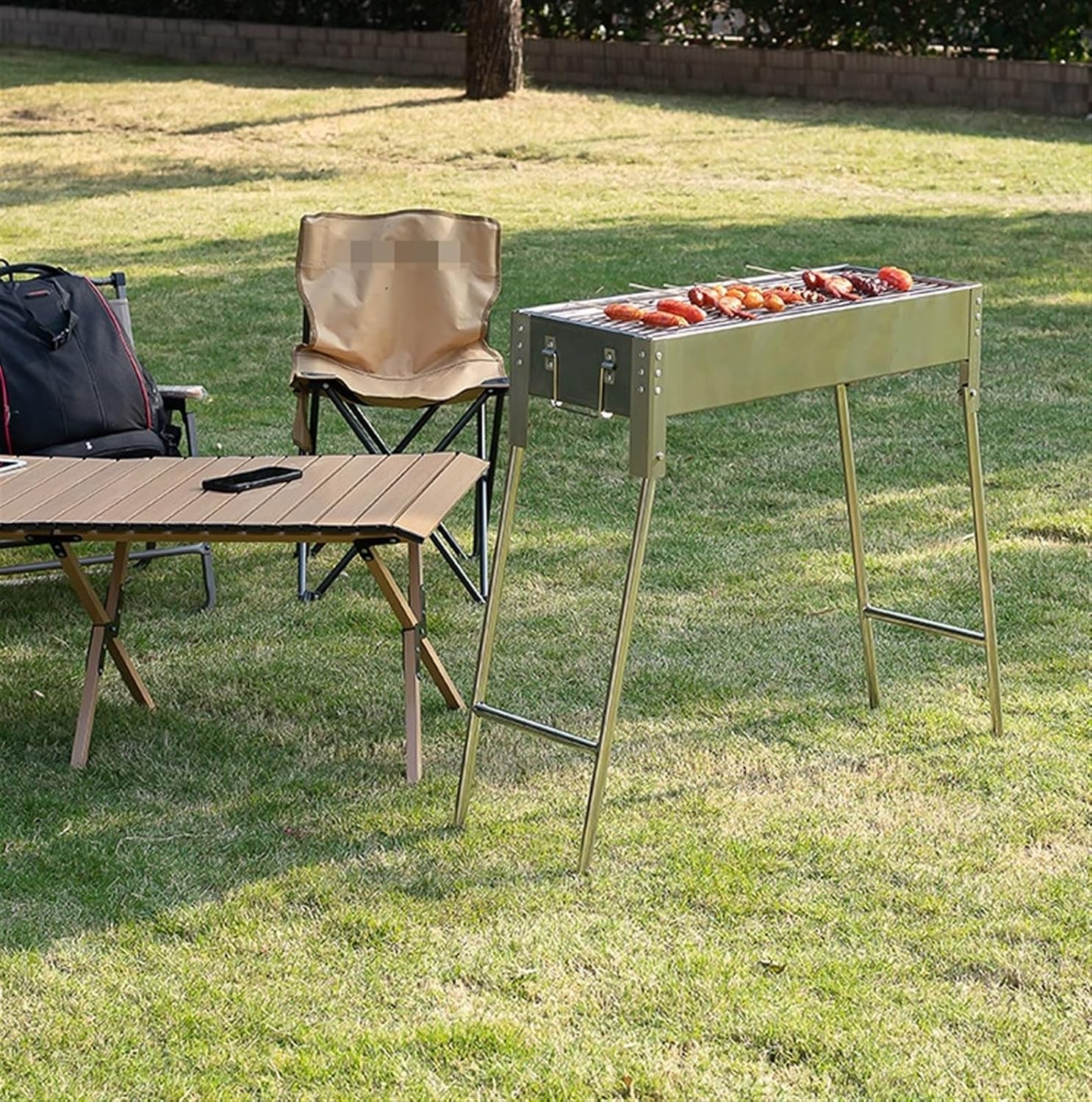 Portable Charcoal Grill Outdoor Indoor Barbecue Charcoal Grill Household Portable Foldable Grills for Camping BBQ Grill for Outdoor(95 * 30 * 80cm)