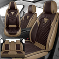 Fit for Ford Explorer 2000-2026 Seat Covers, Fashion Sport Seat Cover with Waterproof Leather, Airbag Safe Design Seat Protector (5 Full Seat Standard, Brown Coffee)
