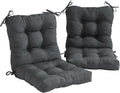 Greendale Home Fashions Outdoor 42x21-inch Seat/Back Chair Cushion (Set of 2), Graphite