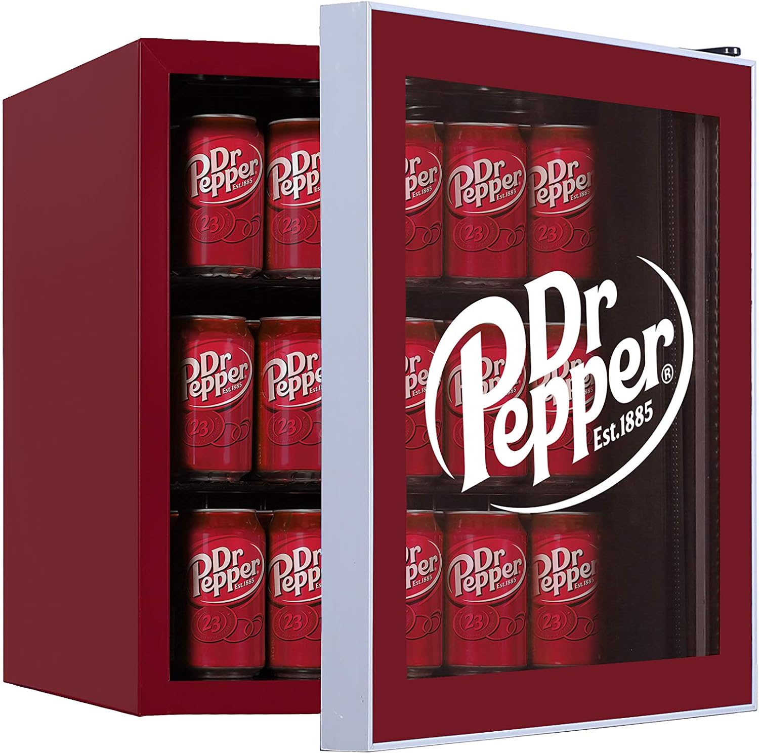CURTIS MIS169DRP DR. Pepper 50 Can Beverage Cooler, Glass Door, 1.8 cu ft, Maroon