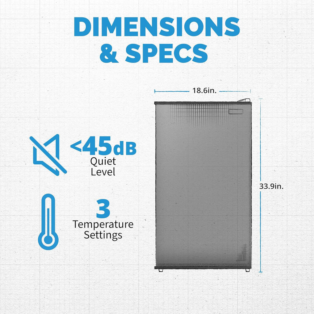 NewAir 3.3 Cu. Ft. Compact Mini Fridge with Chiller Compartment, Energy Star Certified, Single Door Refrigerator, Can Dispenser, Perfect for Dorm Rooms, Bedrooms, Home Offices, and RV Vans