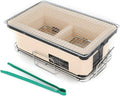 Japanese Ceramic Tabletop Grill, Rectangular BBQ Hibachi Charcoal Grill Table Yakatori Charcoal Cooker for Indoor Outdoor Stove