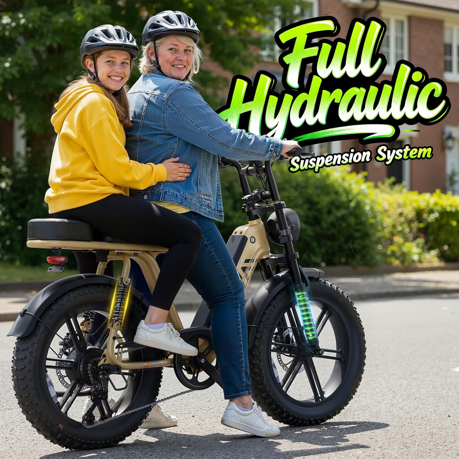TST Electric Bike for Adults 1500W Peak 20' Fat Tire All-Terrain E-Bike 60 Miles Electric Dirt Bike for Road Sand Mountain Snow - 48V 15AH Battery Powered Electric Motorcycle for Adventure