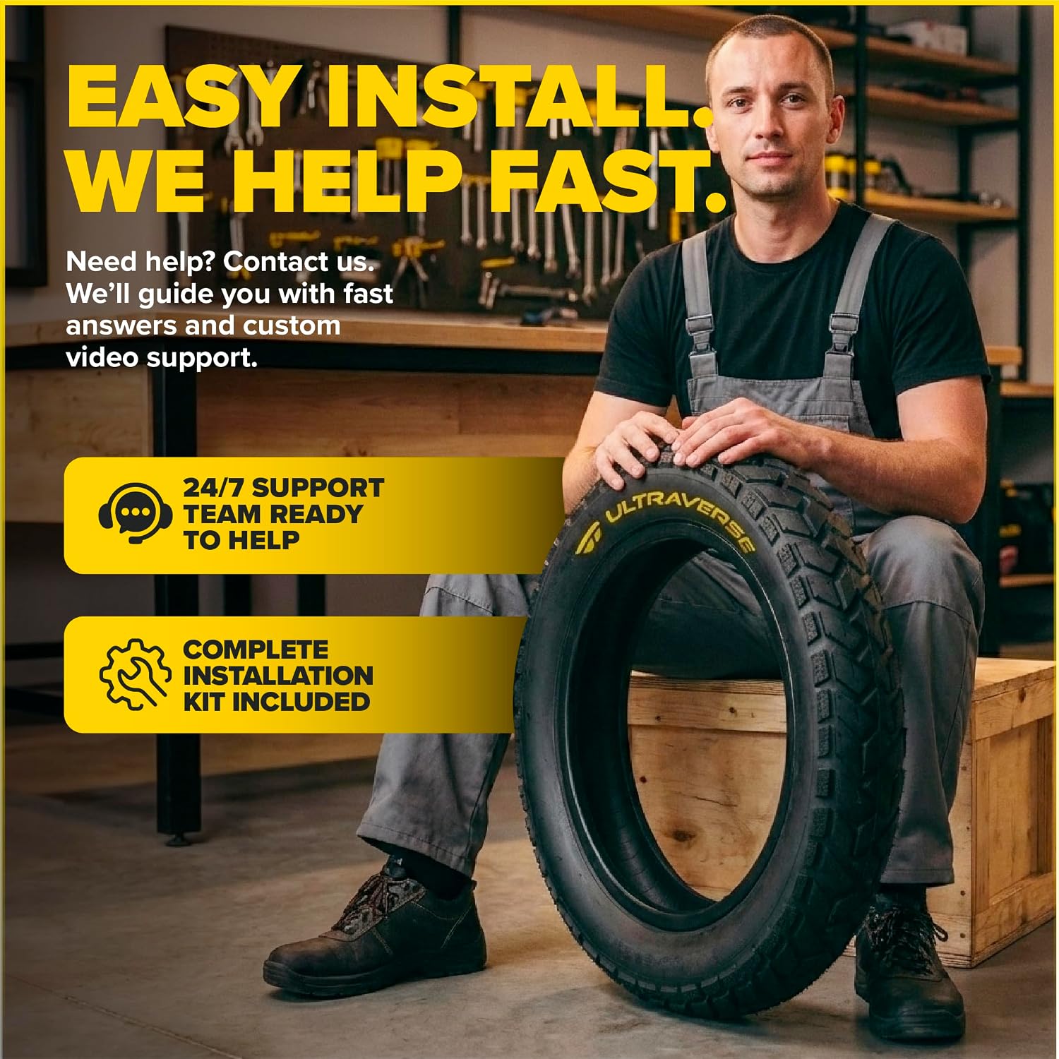ULTRAVERSE 20x4 E-Bike Fat Tire - Robust, High-Performance 20inch Fat Tyre for MTB and Ebikes, Durable All-Terrain Directional Tread, Superior Density for Street & Trail Adventures-2 Unit