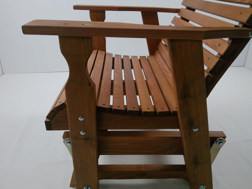 Rustic Finished 2' Cedar Outdoor Porch Glider, Amish Crafted