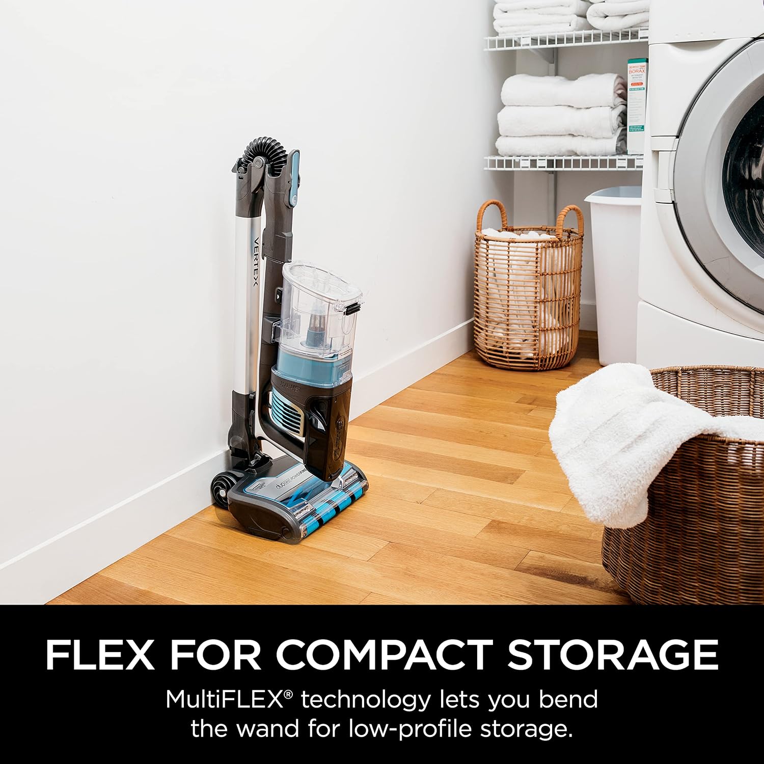 Shark IZ462H Vertex Ultra Lightweight Cordless Stick Vacuum with DuoClean PowerFins, Crevice, Pet Multi-Tool, Anti-Allergen, Brush, Removable Handheld, Flex, Blue, MultiFLEX (Renewed)