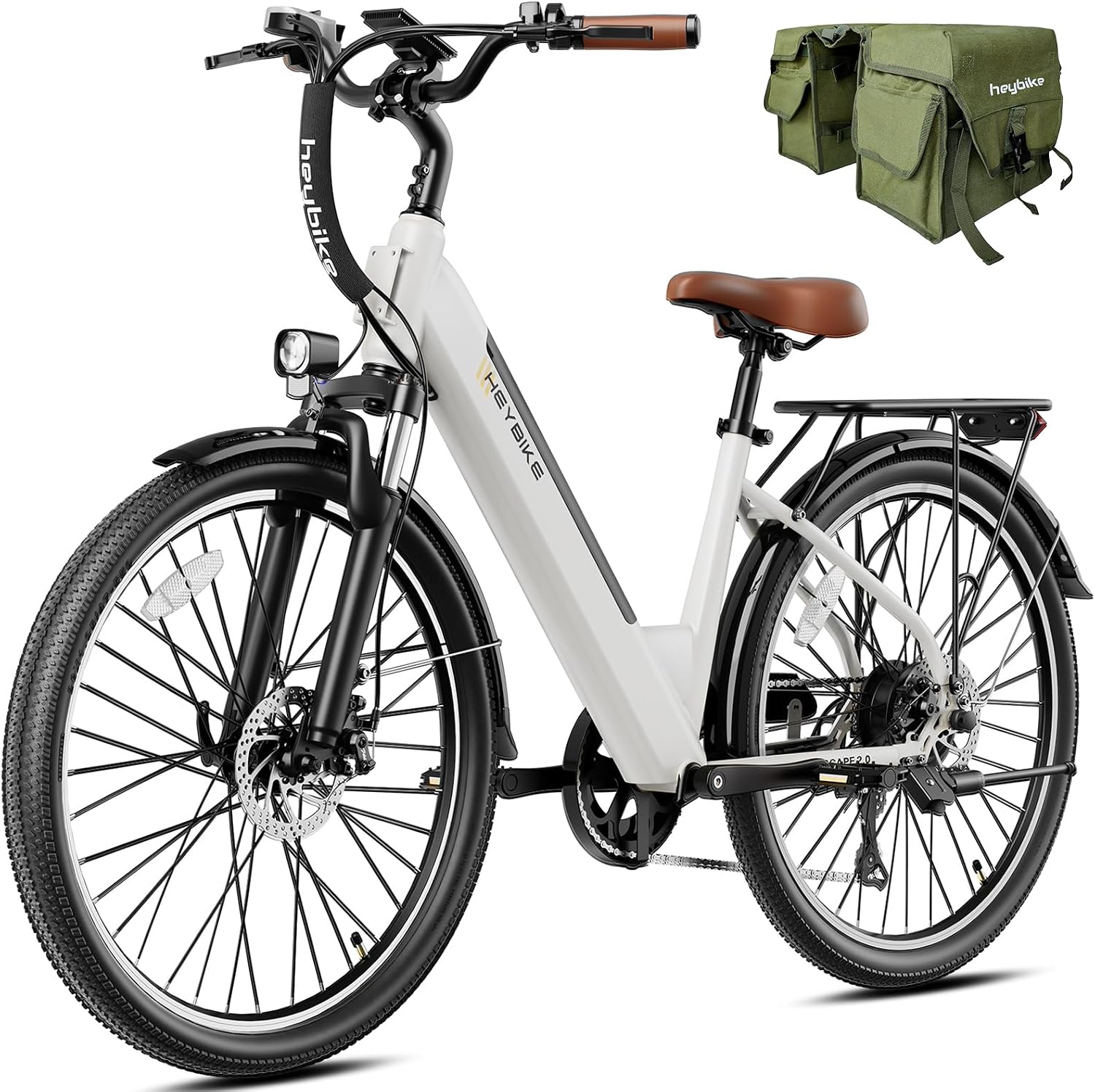 Heybike Cityscape 2.0 Electric Bike for Adults with Peak 1200W Motor, 468Wh Removable Battery, 50Miles 26' Electric Commuter Bike, 7-Speed,UL Certified