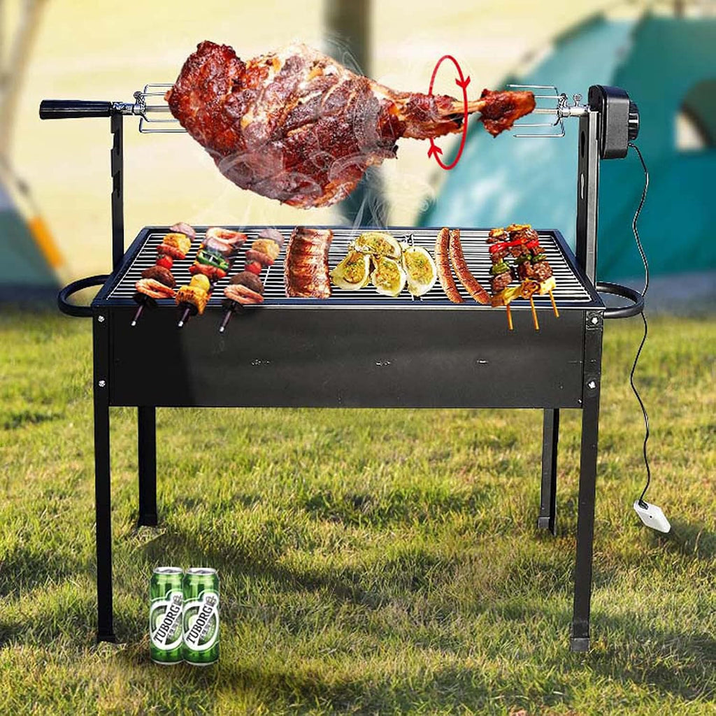 Automatic Household Barbecue Grill with Rotating Motor Roast Lamb Leg Stove, Outdoor Rotating Barbecue Grill Stainless Steel Barbecue Grill