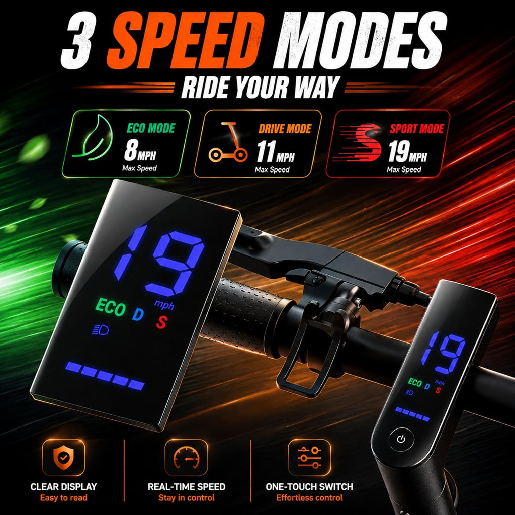 Electric Scooter, 350W-500W Motor, 9 MPH to 22MPH, 10-41 Miles Range, Dual Suspension, Dual Braking, App Control, Foldable Commuter E Scooter for Adults and Teens