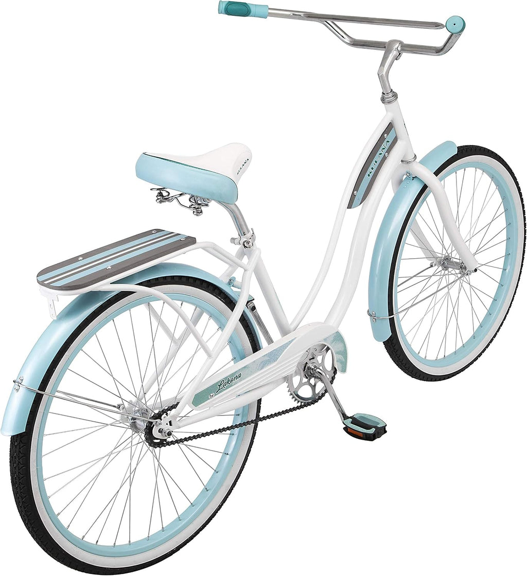 Kulana Lakona Shore, Tide or Wave Cruiser Bike, 20, 24 or 26 Inch Bike for Adults and Youth, 7 or Single Speed Beach Cruiser Bicycle, Rear Coaster Brake, Extra Wide, Cushioned Seat, Fenders