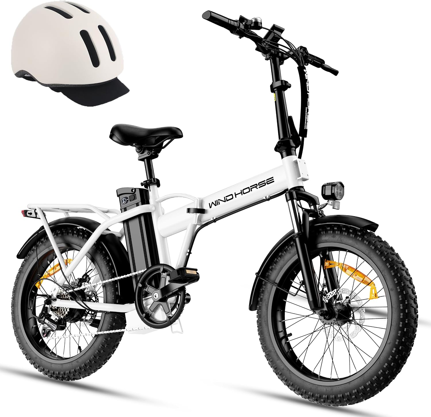 Foldable Electric Bike, Peak 983W Motor Ebike, 40-70 Miles & 20 MPH, 48V Removable Battery, 20' Fat Tire All-Terrain Electric Bicycle for Adults with 7-Speed, Suspension, Rear Rack, UL2849 Certified