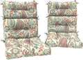 DYTXIII Outdoor High Back Chair Cushions Set of 2, Water Repellent Tufted Rocking Seat Cushions Replacement 44 x 22 Inch, Seat & Back Chair Pads for Patio, Balcony and Indoor Use -Paisley Vintage