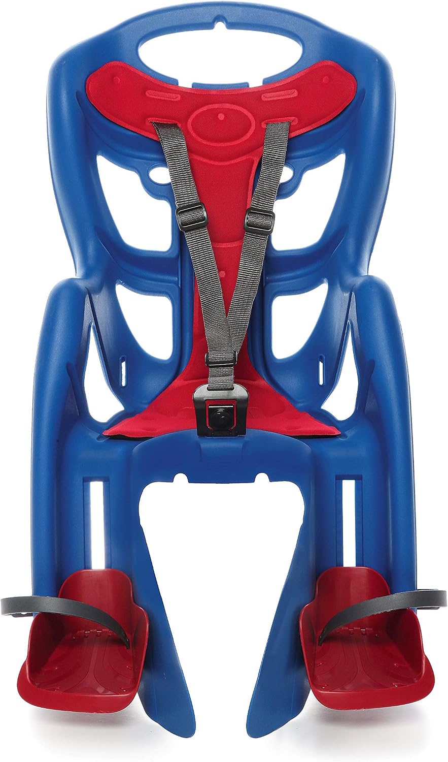 Bellelli Pepe Rear Rack Mount Child Bike Seat - Made in Italy, Comfortable Padded Carrier for Kids Up to 48.5 lbs with Adjustable Safety Harness & Secure Clamp