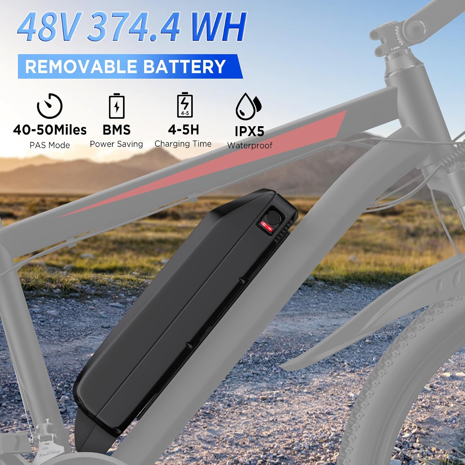 Electric Bike for Adults, 26' Ebike with 1000W Peak Motor, 20MPH 50Miles Electric Mountain Bike with 48V Removable Battery, 7-Speed, Front Suspension, LCD Display, UL 2849 Certified