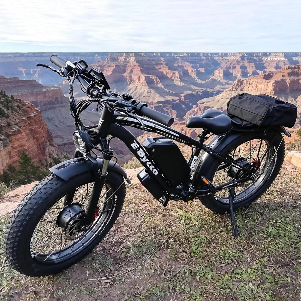 6000W Peak Dual Motor Electric Bike for Adults, 24' Fat Tire Ebikes 52V 32AH, Fast 45 MPH, 100 Miles Long Range, Hydraulic Brake, Pedal Assist Electric Bicycle for Off-Road Mountain Snow Commuter