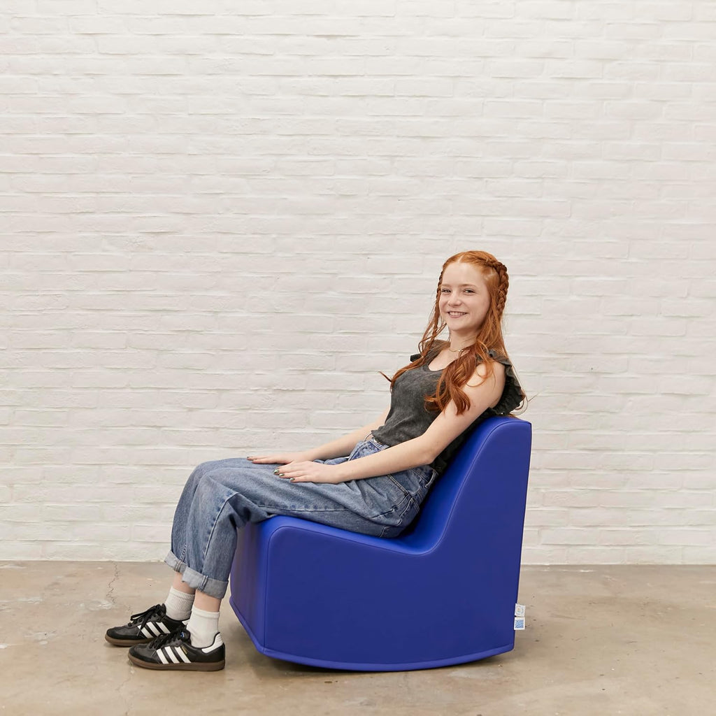 ECR4Kids SoftZone Contoured Rocking Chair, Flexible Seating, Blue