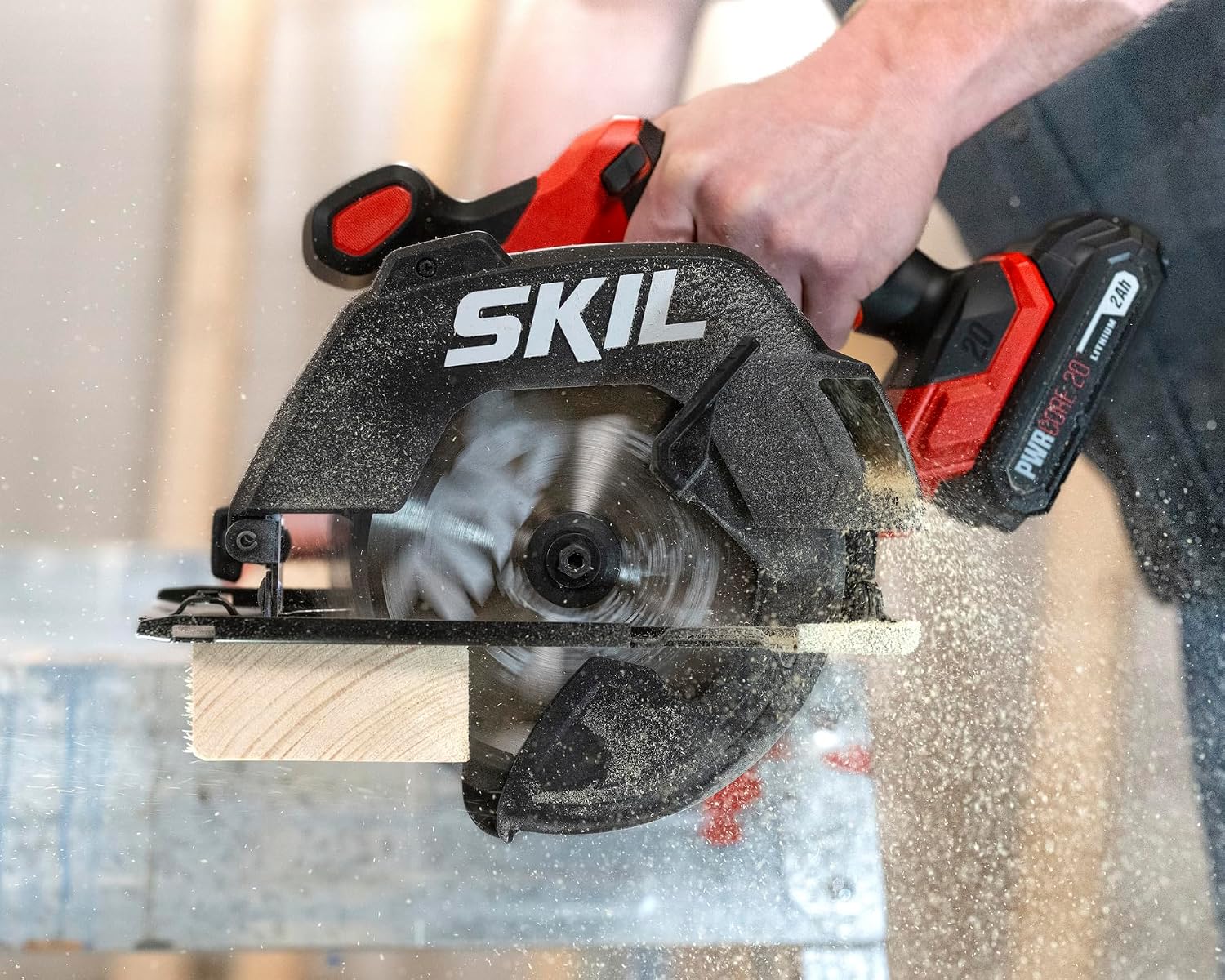 SKIL PWR CORE 20 Brushless 20V 4-Tool Power Tool Combo Kit, Includes 2.0Ah & 4.0 Ah Batteries, 60W Charger and Soft Bag - CB8004B-20