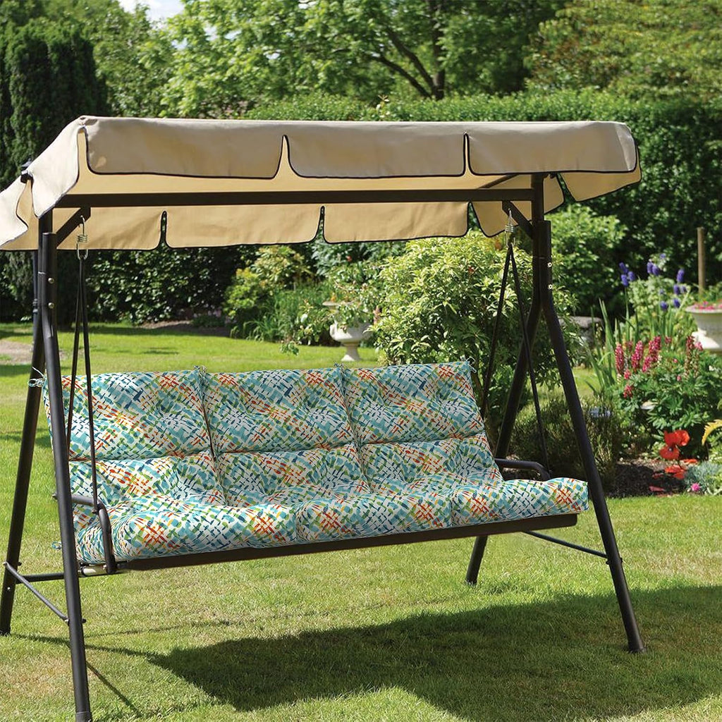 Outdoor High Back Patio Chair Cushions, Tufted Rocking Chair Cushions, Adirondack Cushions for Garden Porch Home Office Chairs Use, 44' x 22' x 4', 2 Pack,Acapa Opal Geometric