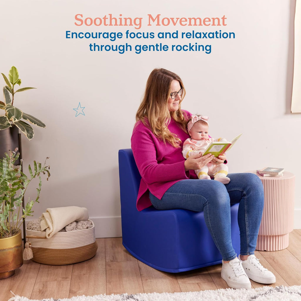 ECR4Kids SoftZone Contoured Rocking Chair, Flexible Seating, Blue