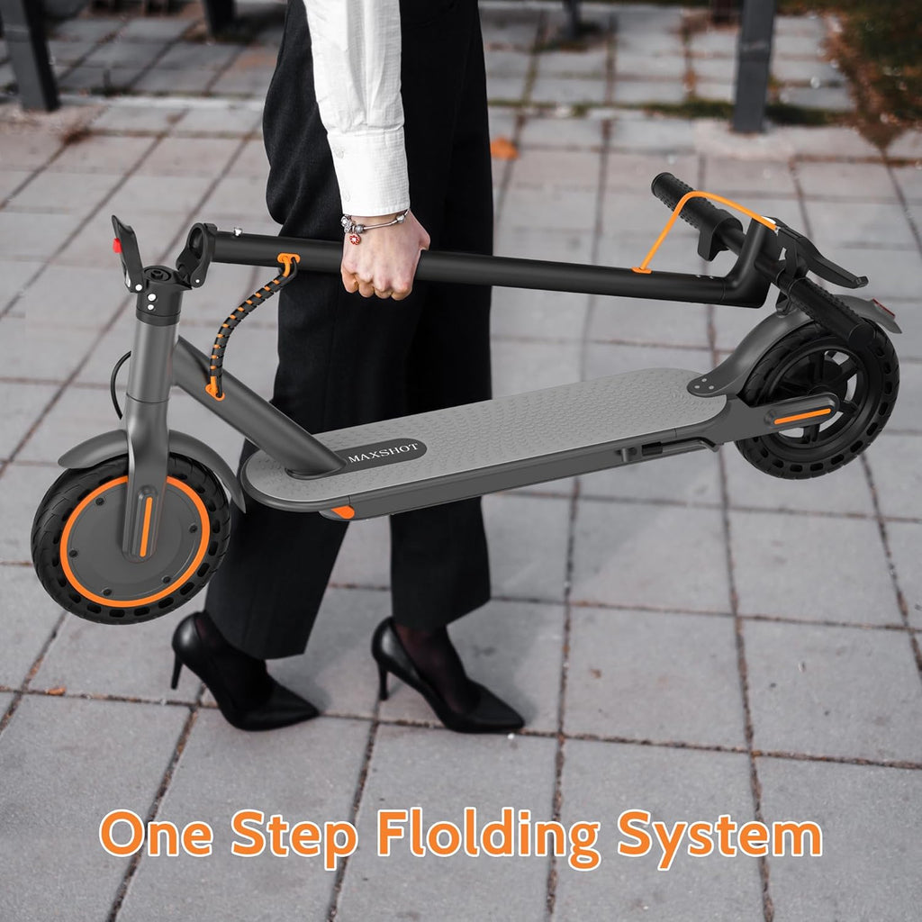 MAXSHOT Electric Scooter for Adults, 8.5/10/14' Tires, 19/22Mph, 350W/500W Motor, 21-28 Miles Range, Folding E-Scooter with Dual Suspension,APP Contro