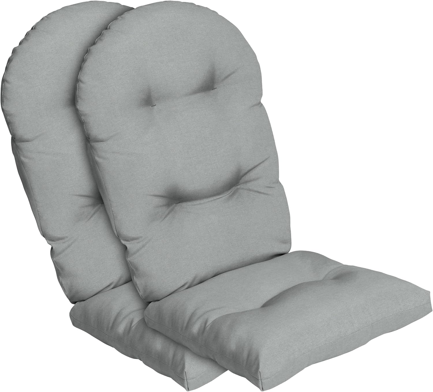 ARDEN Oceantex Indoor/Outdoor Plush Modern Tufted Adirondack Cushion, 2-Pack, 21.5 x 19, Water Repellent, Rain Proof, Fade Resistant Cushion For Rocking Chair Or Adirondack Pebble Gray