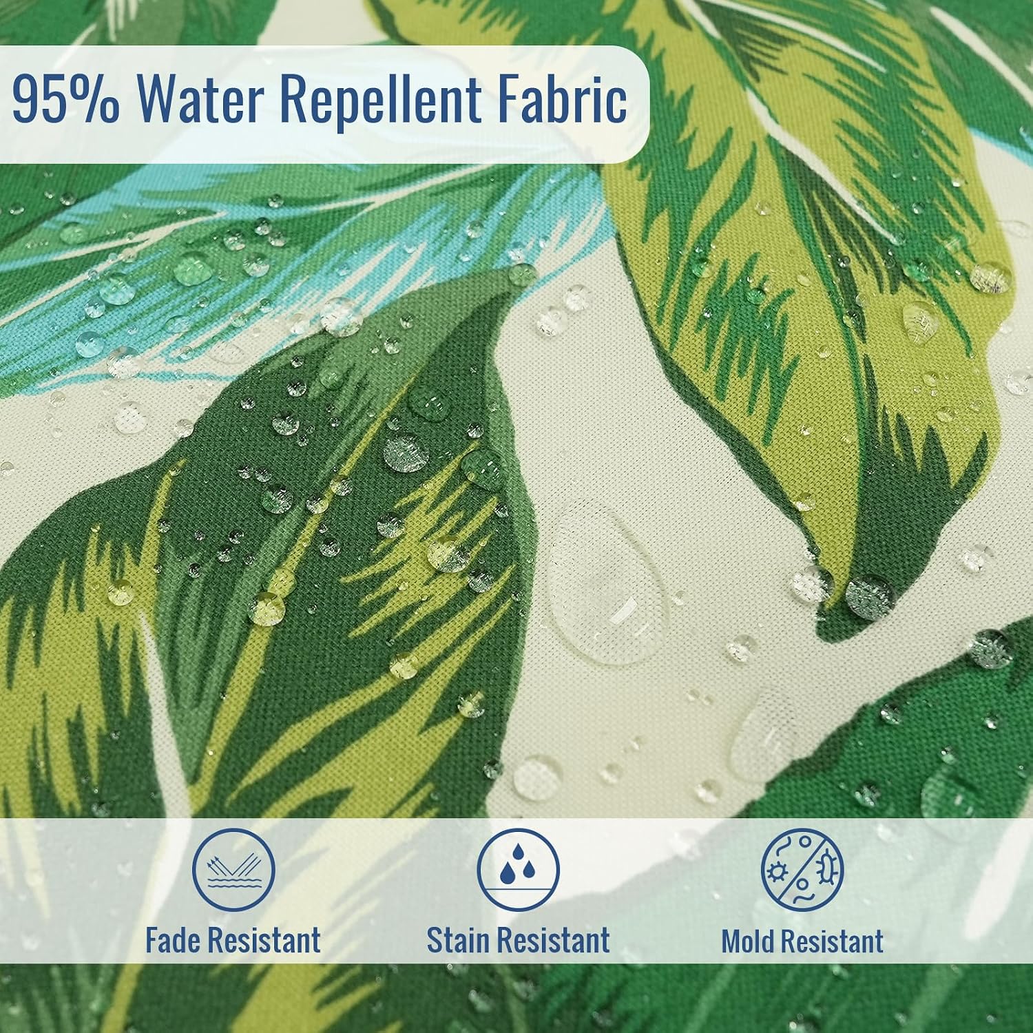 Outdoor High Back Patio Chair Cushions, Fade Resistant & Waterproof Tufted Seat and Back Cushions for Patio Furniture, Patio Chair Cushions 44x22 Inch, Set of 2, Lush Leaf Jungle