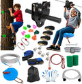 Zipline for Backyard Kids and Adults: 180FT Up to 400 lbs - Updated Removable Design Trolley,Thickened Seat,Safety Harness,Quick Tighten Zipline Kits for Outdoor