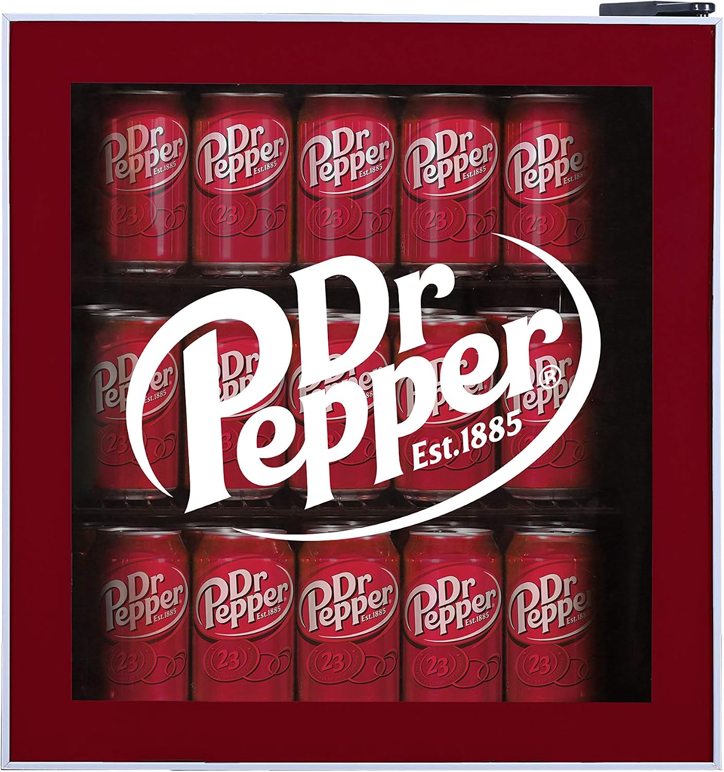CURTIS MIS169DRP DR. Pepper 50 Can Beverage Cooler, Glass Door, 1.8 cu ft, Maroon