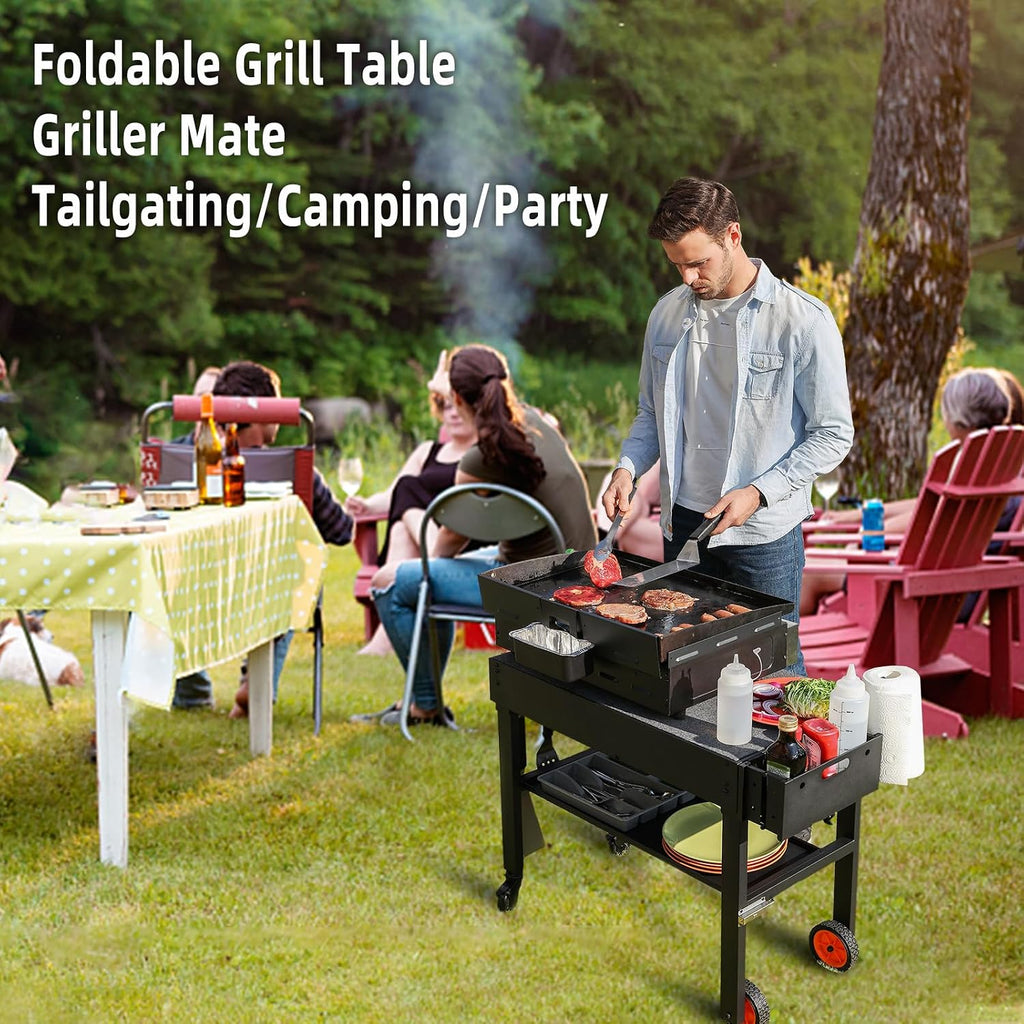 Blackstone Portable Grill Table - Movable Stand for 17 or 22 inch Griddle with Wheels