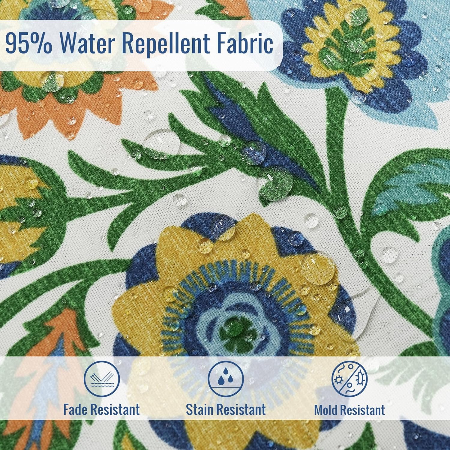 Outdoor High Back Patio Chair Cushions, Fade Resistant & Waterproof Tufted Seat and Back Cushions for Patio Furniture, Patio Chair Cushions 44x22 Inch, Set of 2, Fiesta Floral