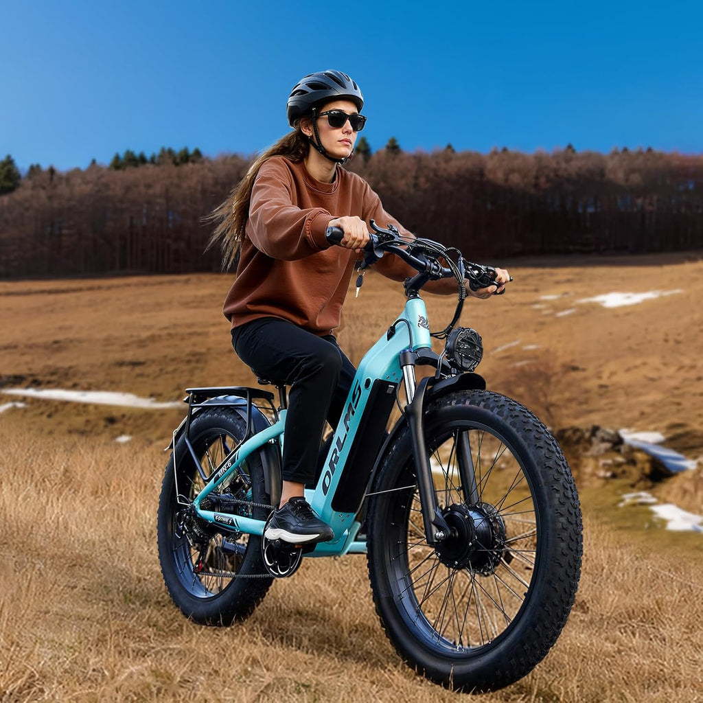 MENORX Dual Motor Electric Bike,26'x4'Fat Tire Electric Bike,Up to 5000W/7000W Peak, 60V/25Ah & 52V/23Ah Lithium Battery,Up to 45/50MPH &105 Miles Range E Bike