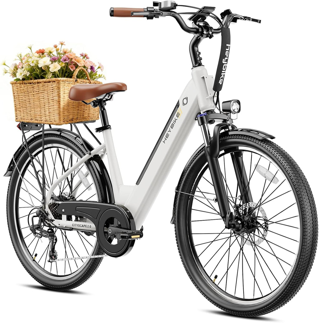 Heybike Cityscape 2.0 Electric Bike for Adults with Peak 1200W Motor, 468Wh Removable Battery, 50Miles 26' Electric Commuter Bike, 7-Speed,UL Certified