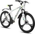 HILAND 26' MTB Mountain Bike for Men Women Adults, 18-Speed, Disc Brake, Lightweight Aluminum Frame, 3/6 Spoke Wheel