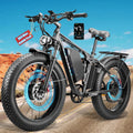 9000W Peak Electric Bike,58V Max-Output Dual Motor Ebike for Adults, 47MPH 1856Wh Fast E Bike,Up to 105Miles 24' x4.0 Fat Tire Full Suspension Mountain E Bicycle for Sand Beach Commuter