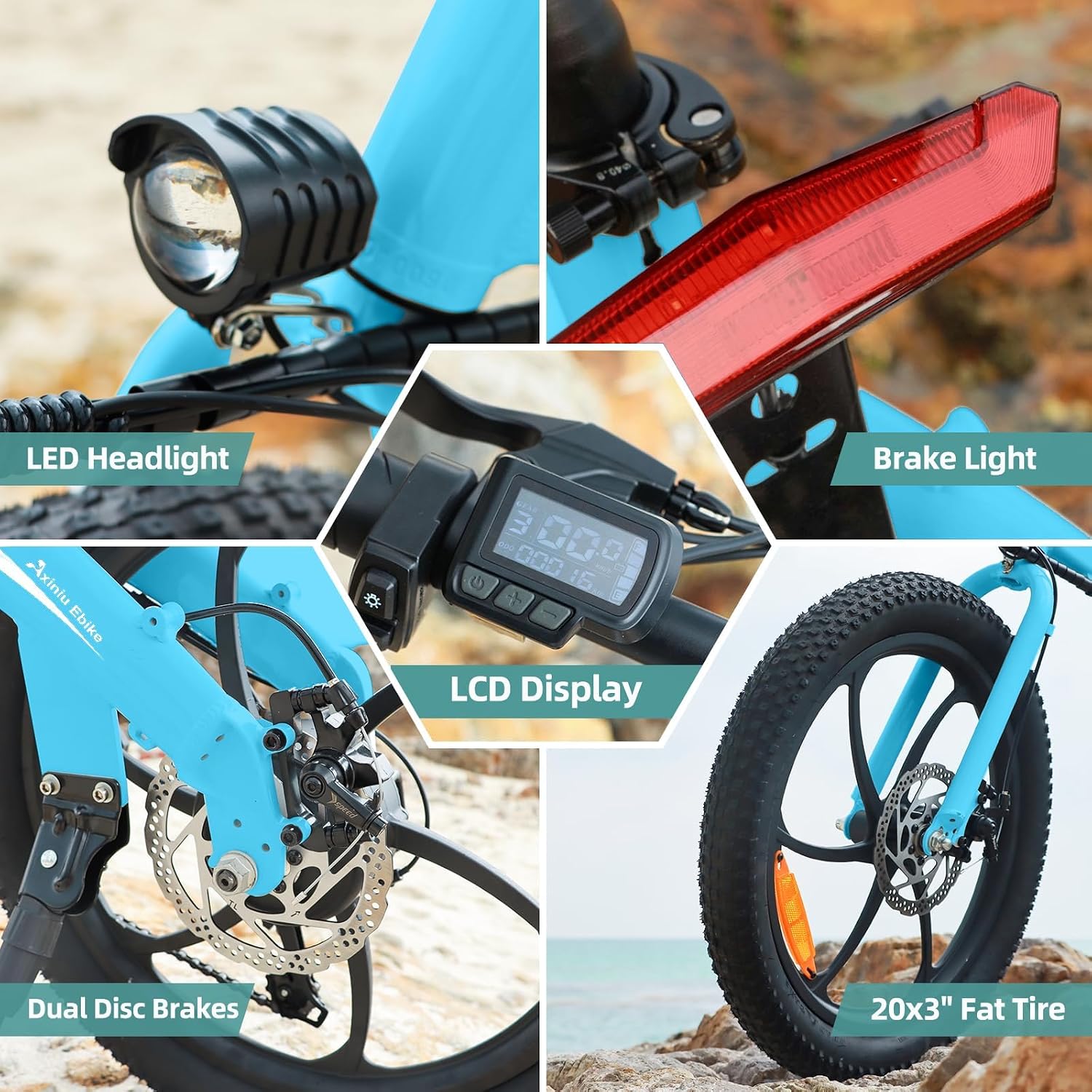 20' Folding Electric Bike for Adults, 850W Lightweight Foldable Ebike, 4lbs,60+ Mile Range, 25mph Top Speed, Fat Tire Electric Bicvcle