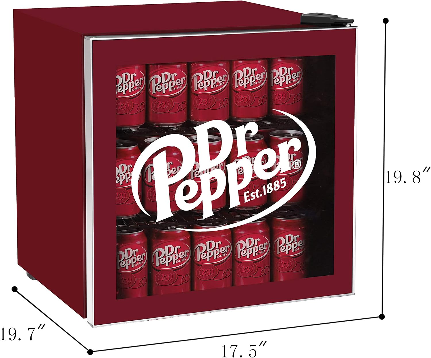 CURTIS MIS169DRP DR. Pepper 50 Can Beverage Cooler, Glass Door, 1.8 cu ft, Maroon