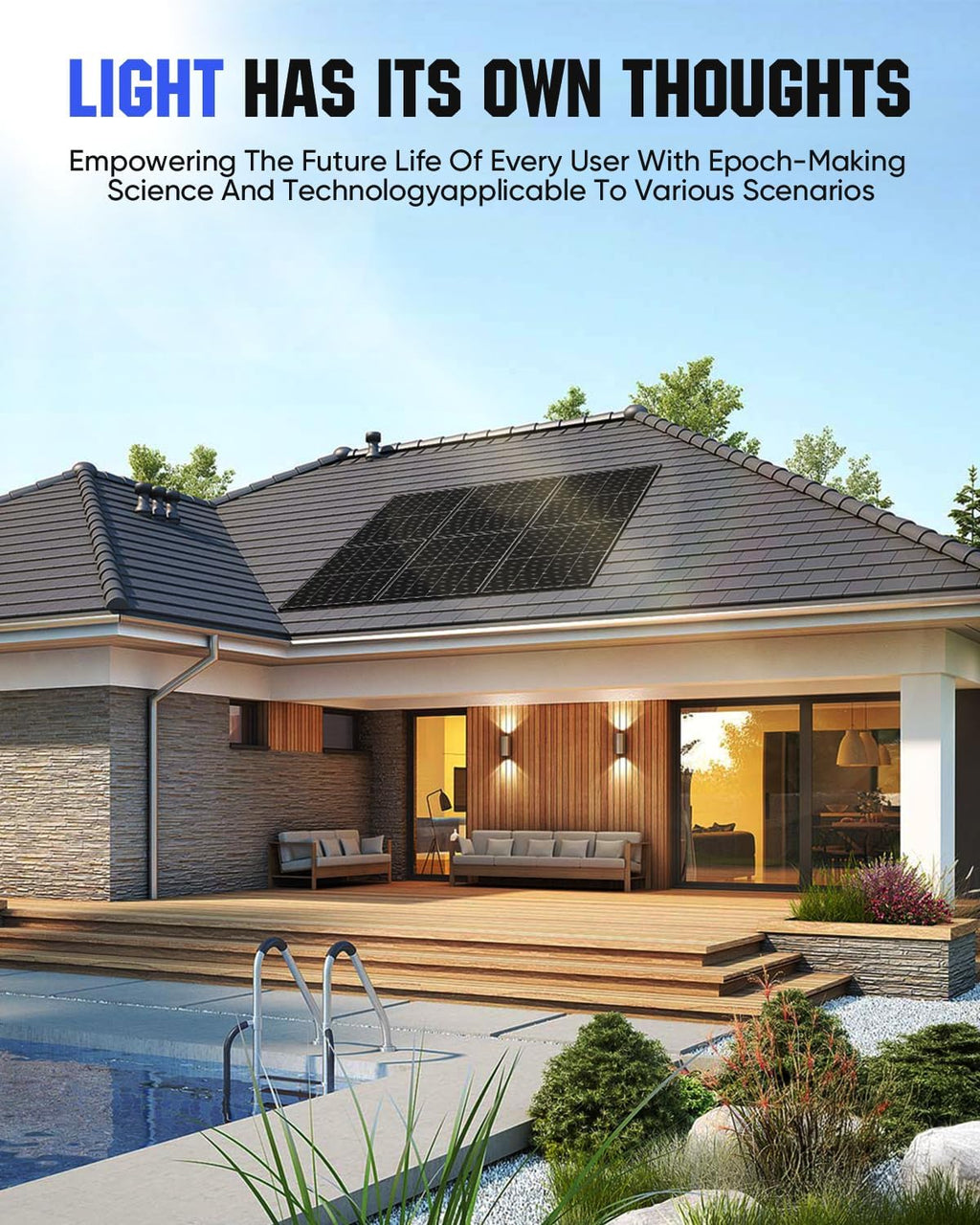 200 Watt Solar Panel, HPBC 220w Solar Panels, 25.5% High-Efficiency Solar Cell, IP68 Rate, for Home Off-Grid System, Roof, RV, Boat, Marine, Trailer, Farm