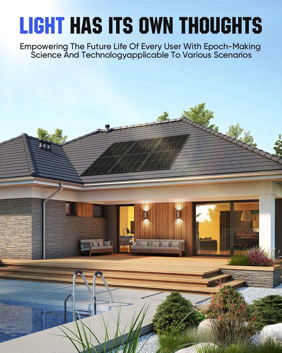 200 Watt Solar Panel, HPBC 220w Solar Panels, 25.5% High-Efficiency Solar Cell, IP68 Rate, for Home Off-Grid System, Roof, RV, Boat, Marine, Trailer, Farm