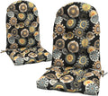 LVTXIII 2 Pack Outdoor Adirondack Chair Cushions, 44x19x4 Inch Water Repellent Patio Cushions for Rocking Chairs, Thick Tufted High Back Seat Cushion Set, Black Yellow Crosby