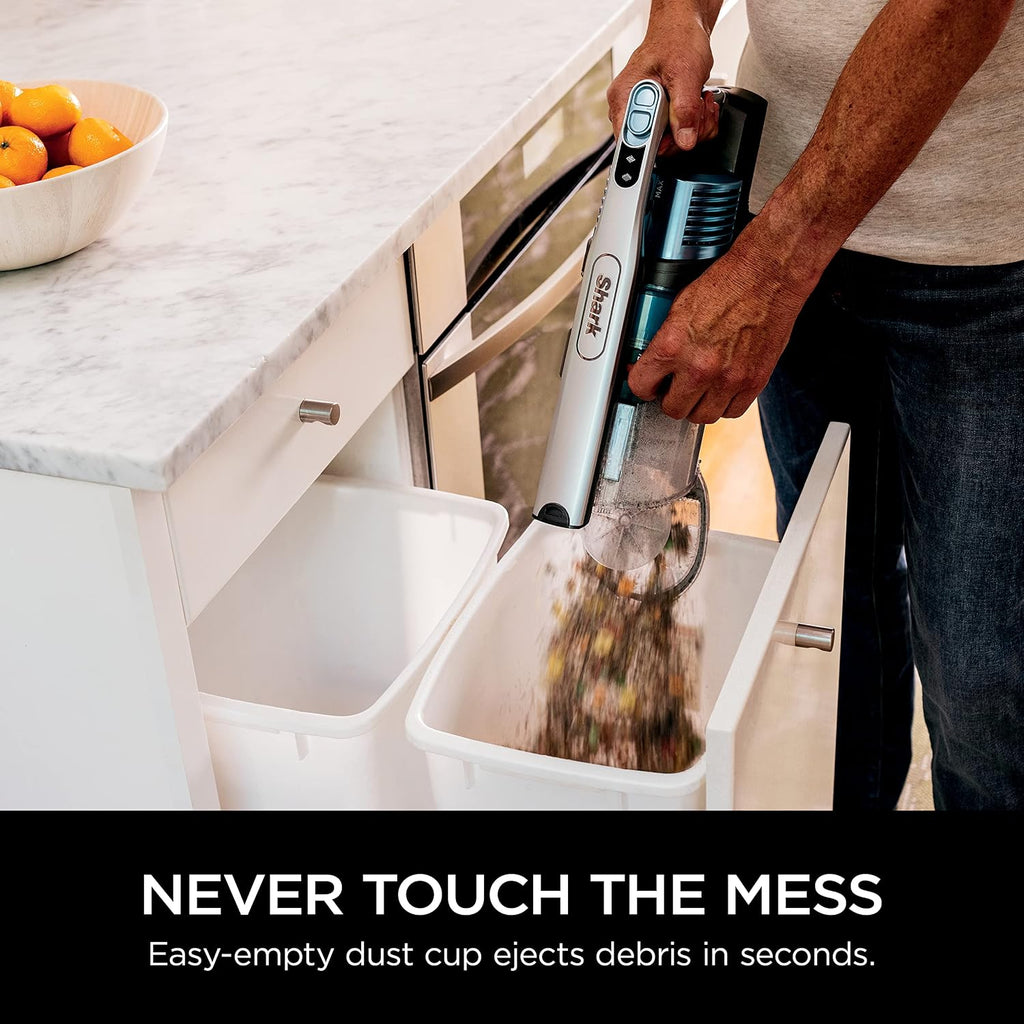 Shark IZ462H Vertex Ultra Lightweight Cordless Stick Vacuum with DuoClean PowerFins, Crevice, Pet Multi-Tool, Anti-Allergen, Brush, Removable Handheld, Flex, Blue, MultiFLEX (Renewed)