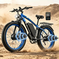6000W Peak Dual Motor Electric Bike for Adults, 24' Fat Tire Ebikes 52V 32AH, Fast 45 MPH, 100 Miles Long Range, Hydraulic Brake, Pedal Assist Electric Bicycle for Off-Road Mountain Snow Commuter