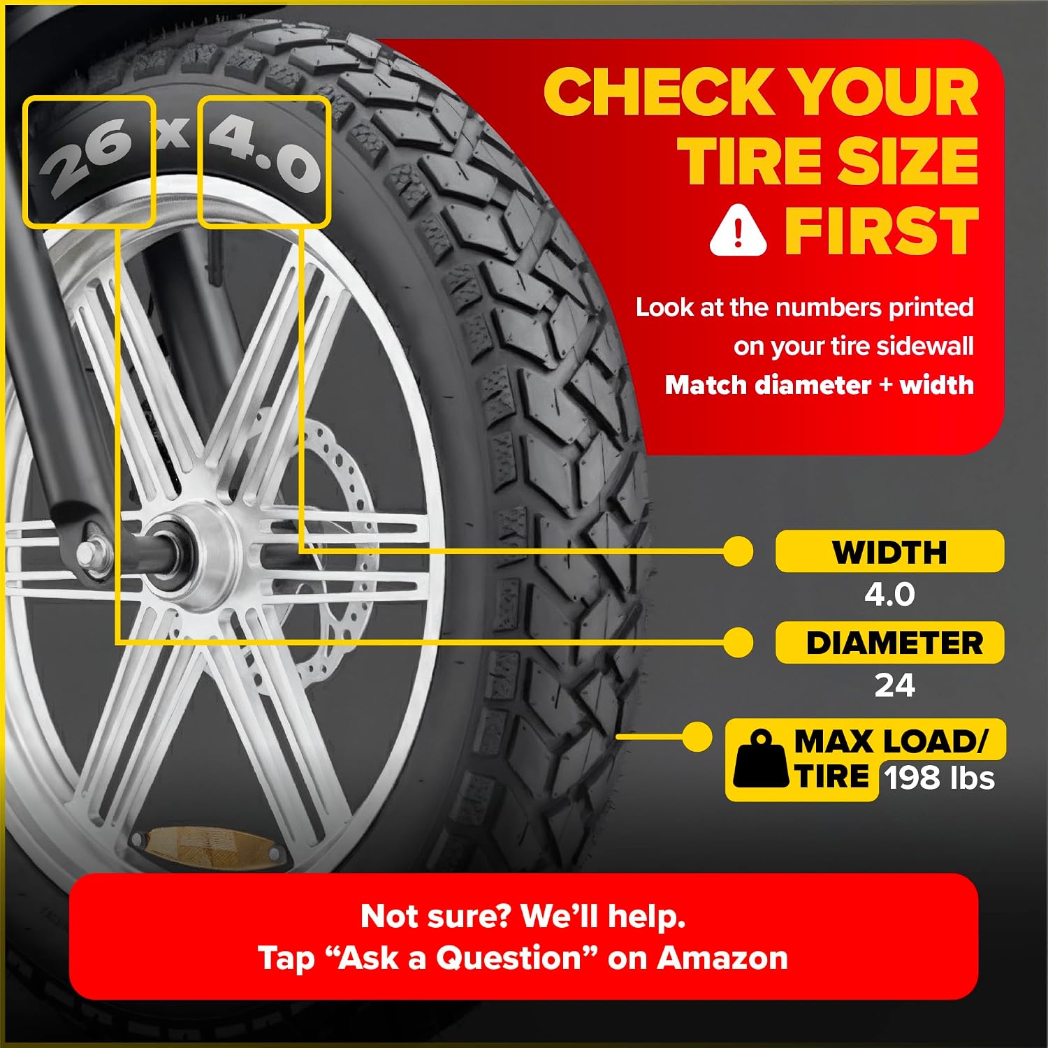 ULTRAVERSE 26x4 E-Bike Fat Tire - Robust, High-Performance 26inch Fat Tyre for MTB and Ebikes, Durable All-Terrain Directional Tread, Superior Density for Street & Trail Adventures-2 Unit